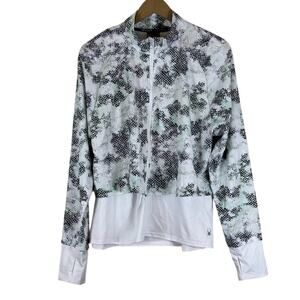 Spyder Active Zip Jacket Mens L White Gray Camo Stretch Performance Lightweight